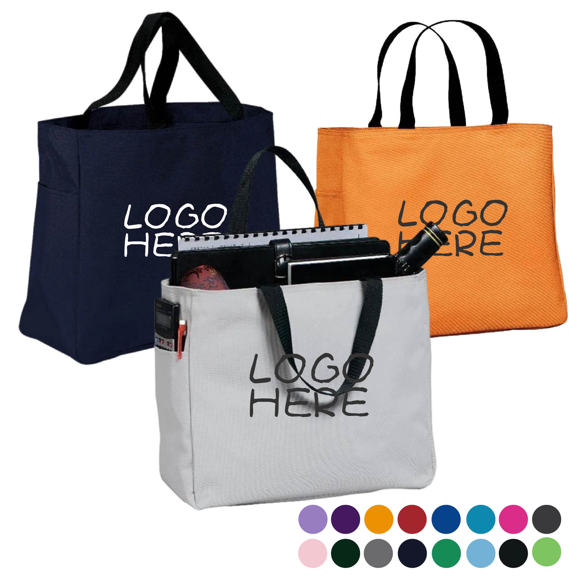 Eco-Friendly Reusable Polyester Tote Bag, custom tote bag with logo imprint 2