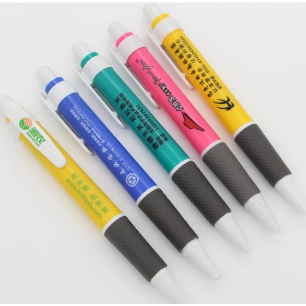 Classic plastic ballpoint pen with silicone grip 6