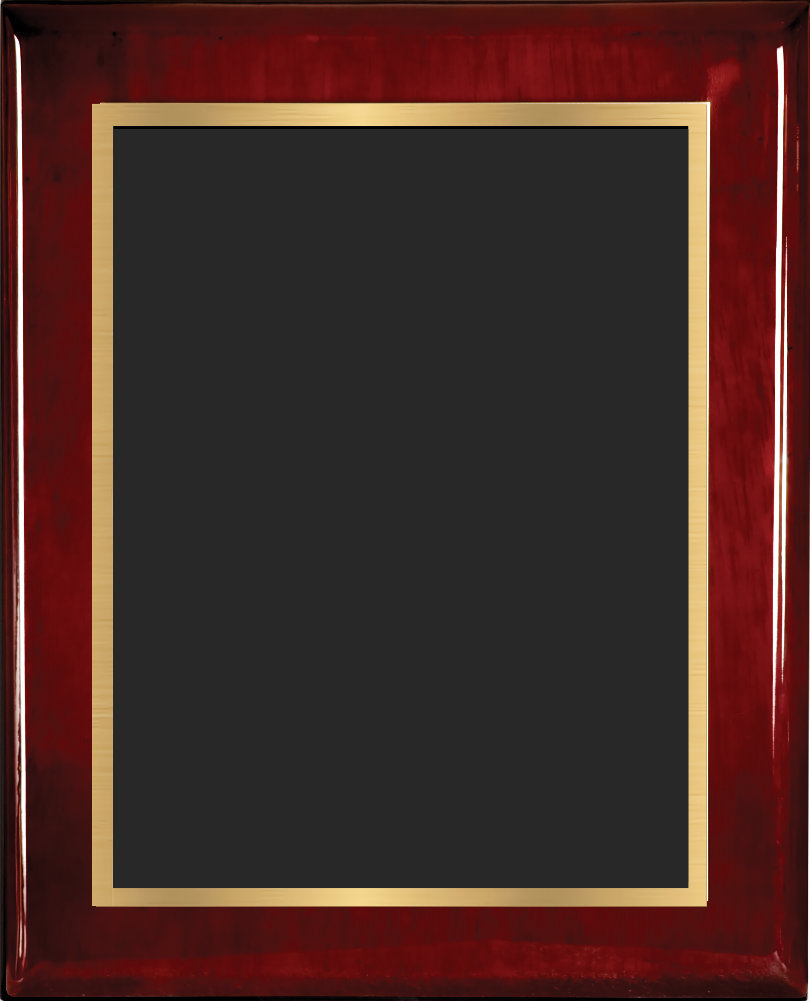 Rosewood Piano Finish Wood Plaque w/Double Engraved Plate 6