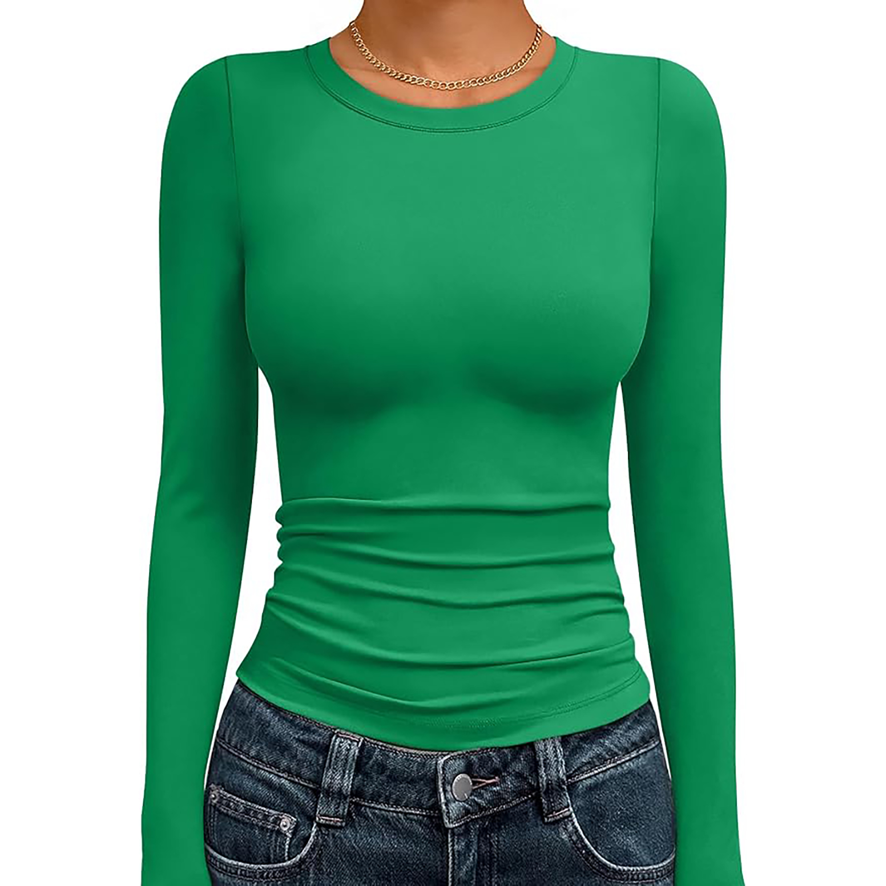 Women's Basic Round Neck Crop Top 26