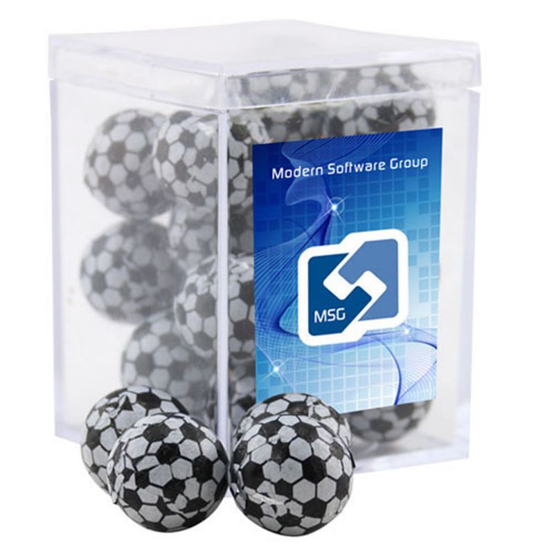 Acrylic Box with Chocolate Soccer Balls 1
