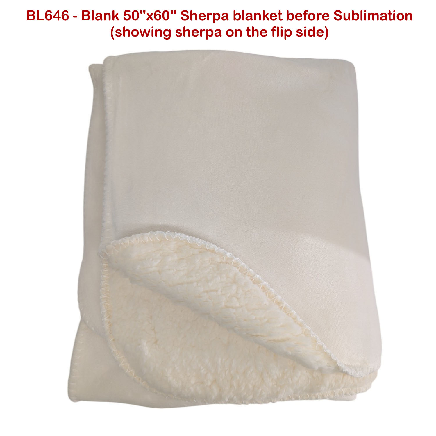 72 Hr Fast Ship - Sherpa Faux Wool Lined Micro Mink Throw, 50x60, Sublimated Edge to Edge 1 side 6