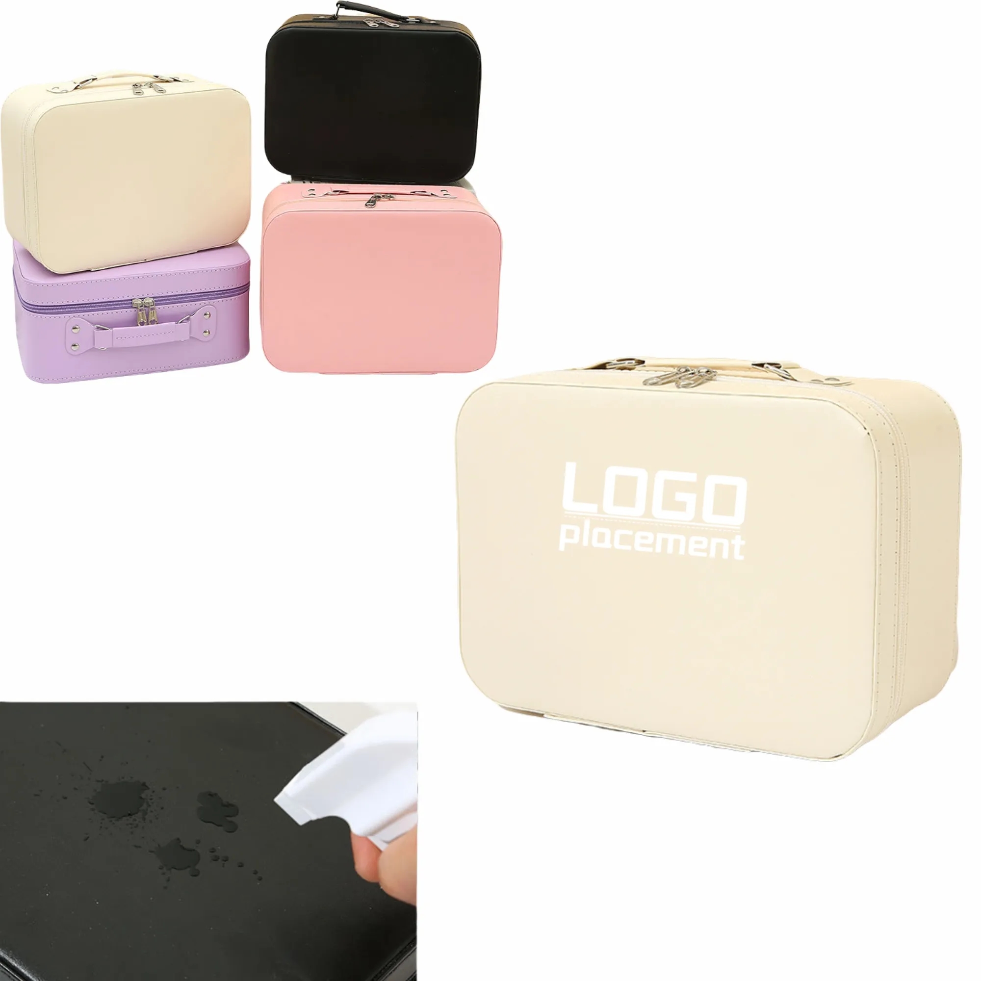 Customizable Solid - Color Cosmetic Case