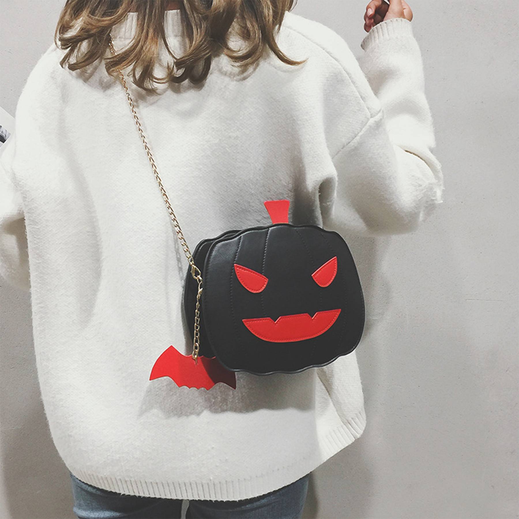PU leather Pumpkin Purse cross-body bag for halloween 7