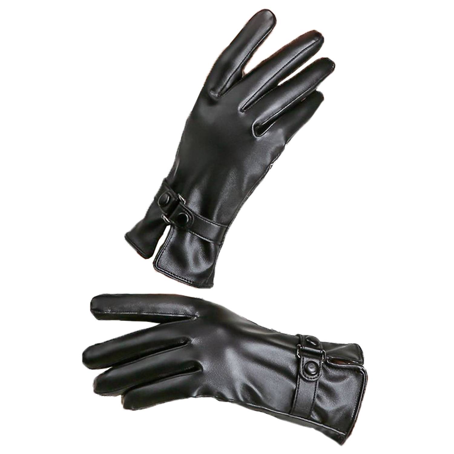 Women Touch Screen Leatherette Warm Gloves 5