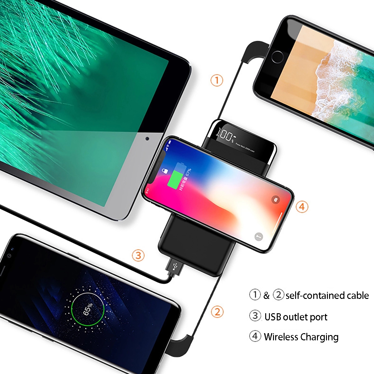 Digital Display Wireless Charging Power Bank(10000 Mah) 3