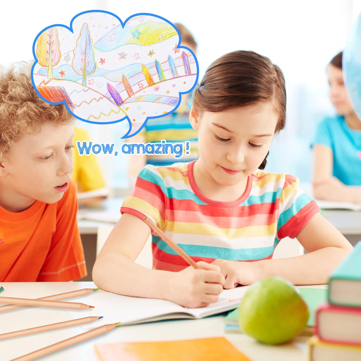 Seven color wooden children's drawing pencil 4