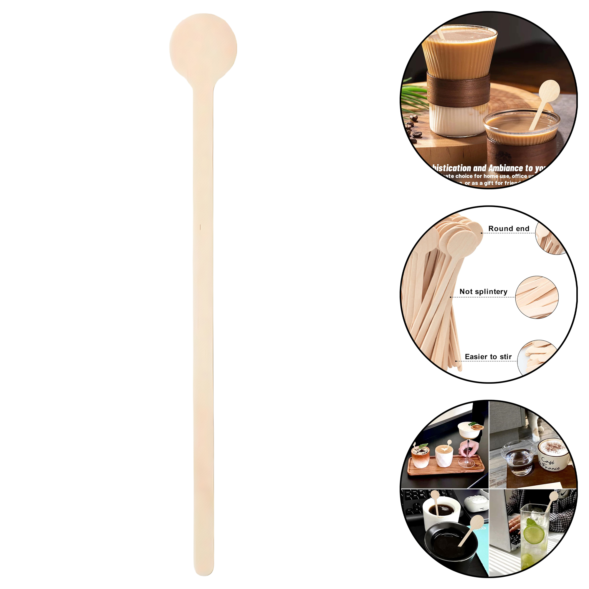 Wooden Disposable Coffee Stir Sticks 2