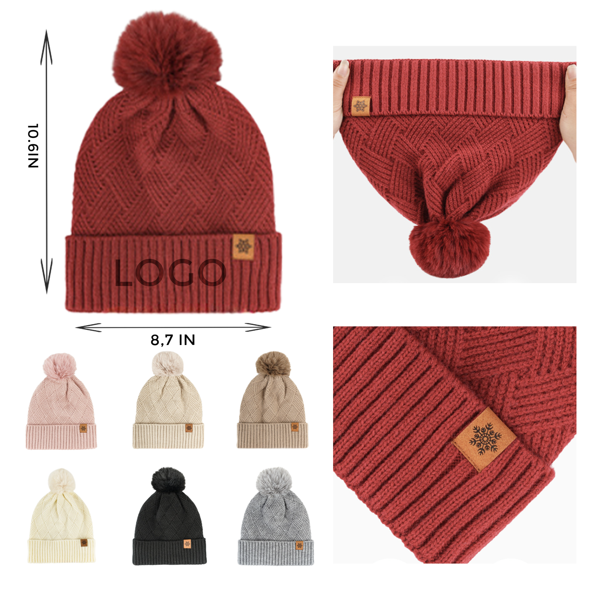 MOQ 10 PCS Durable Warm Knitted Hat 1