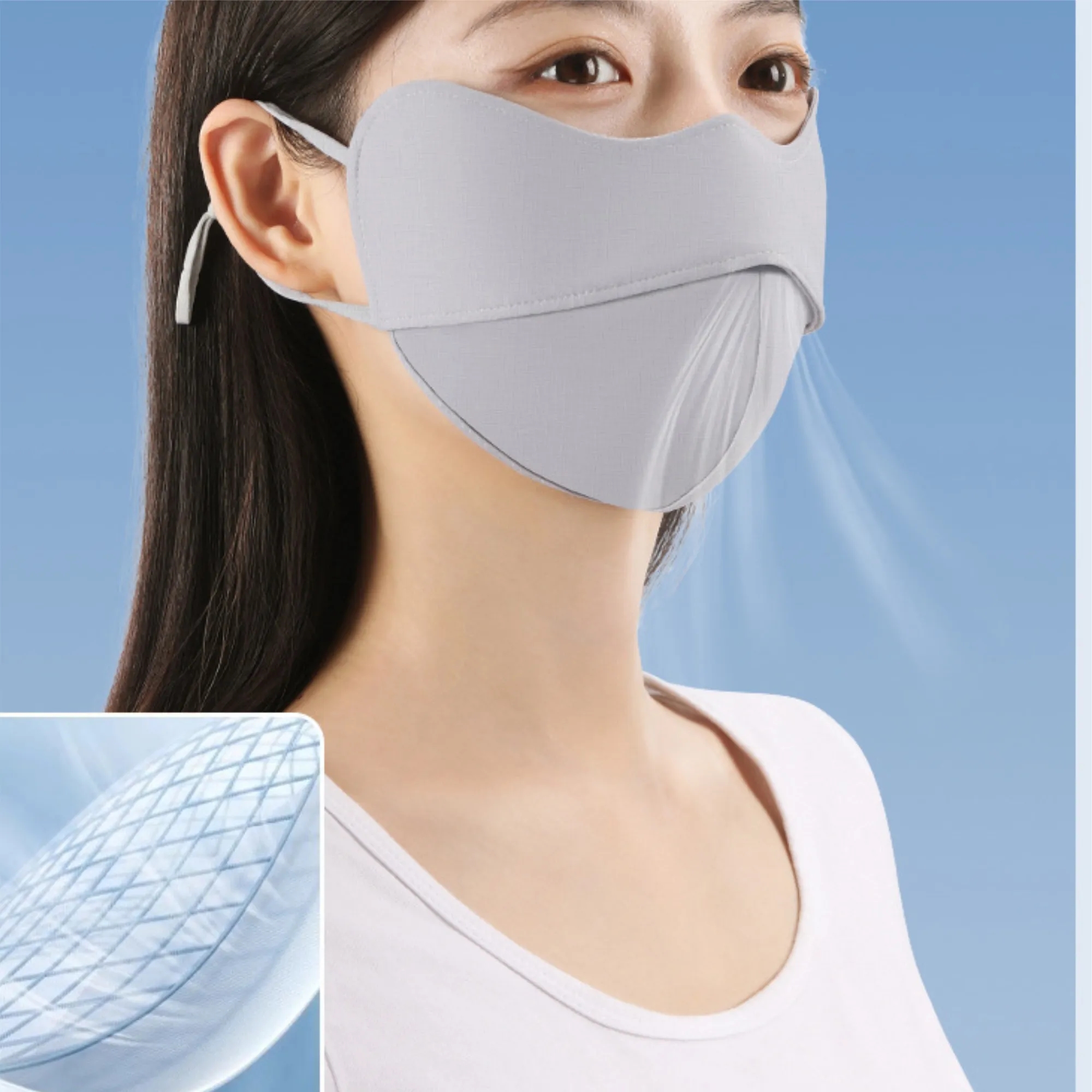 Sun Protection Facemask Breathable Ice Silk Mask Reusable 2