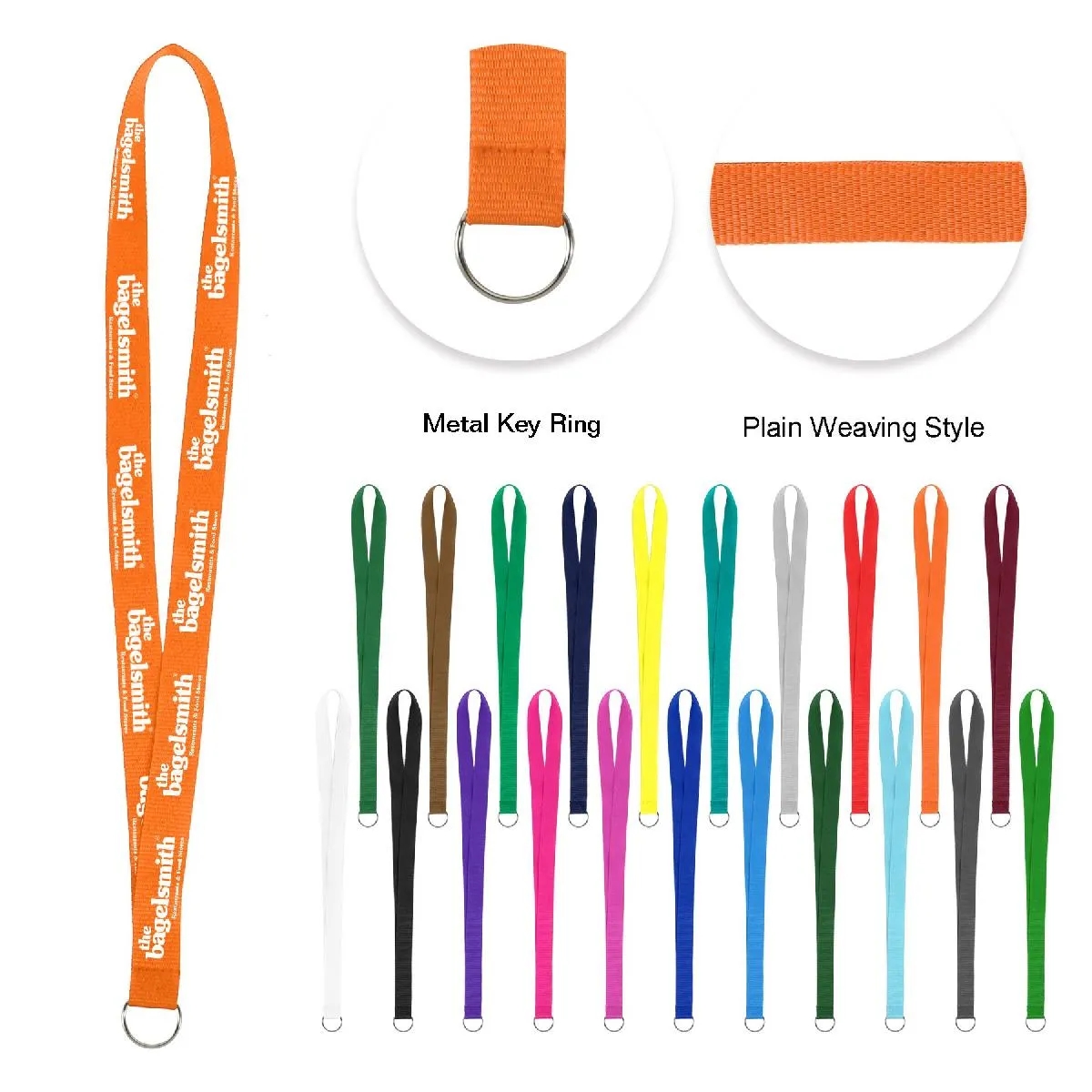 3/4" SCREEN PRINTED POLYESTER LANYARD WITH KEY RING 7