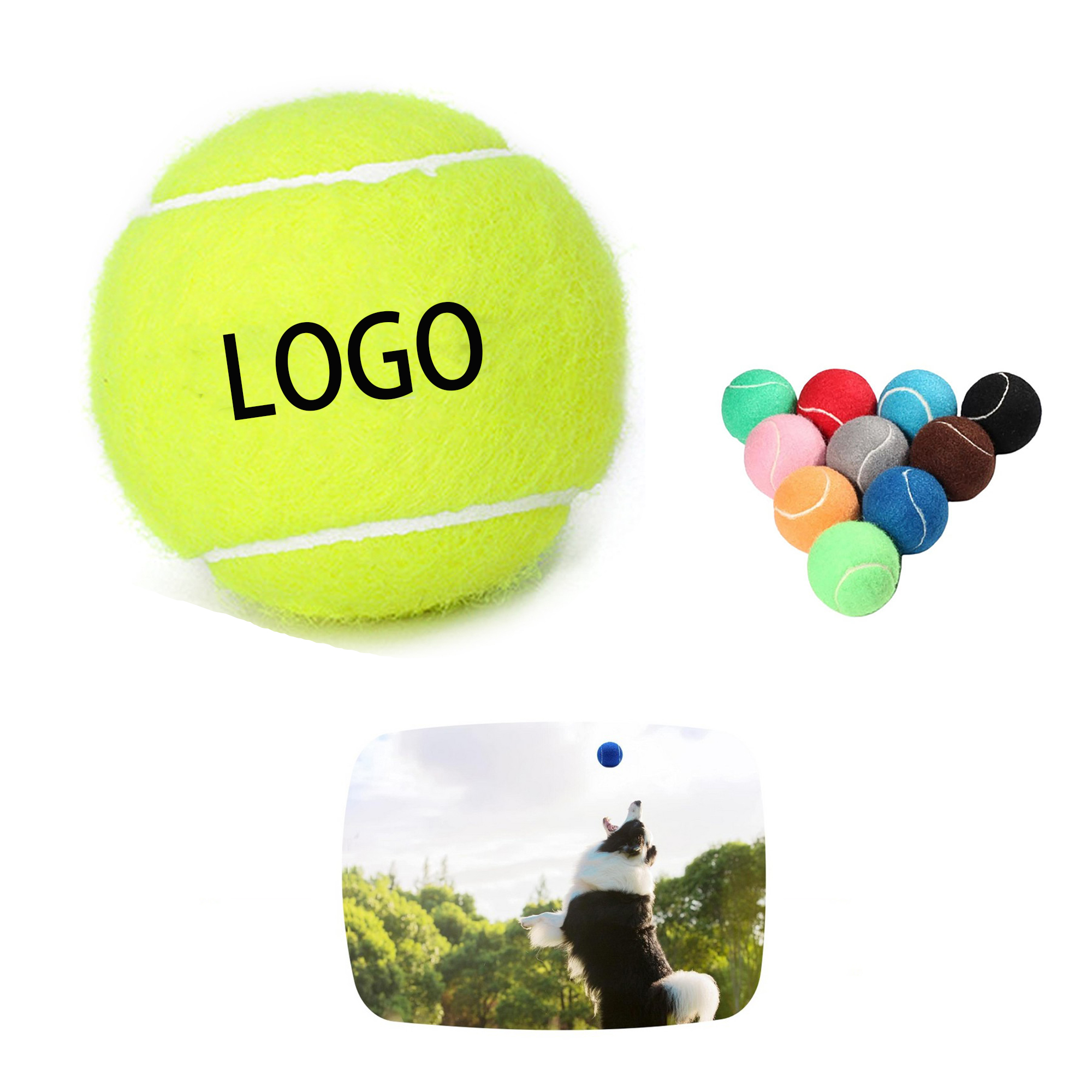 Full Color Pet Tennis Ball Toy MOQ 50pcs 3