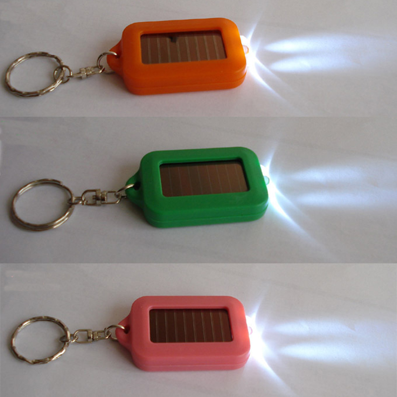 Mini Solar Energy Power LED Keychain Flashlight Torch 5