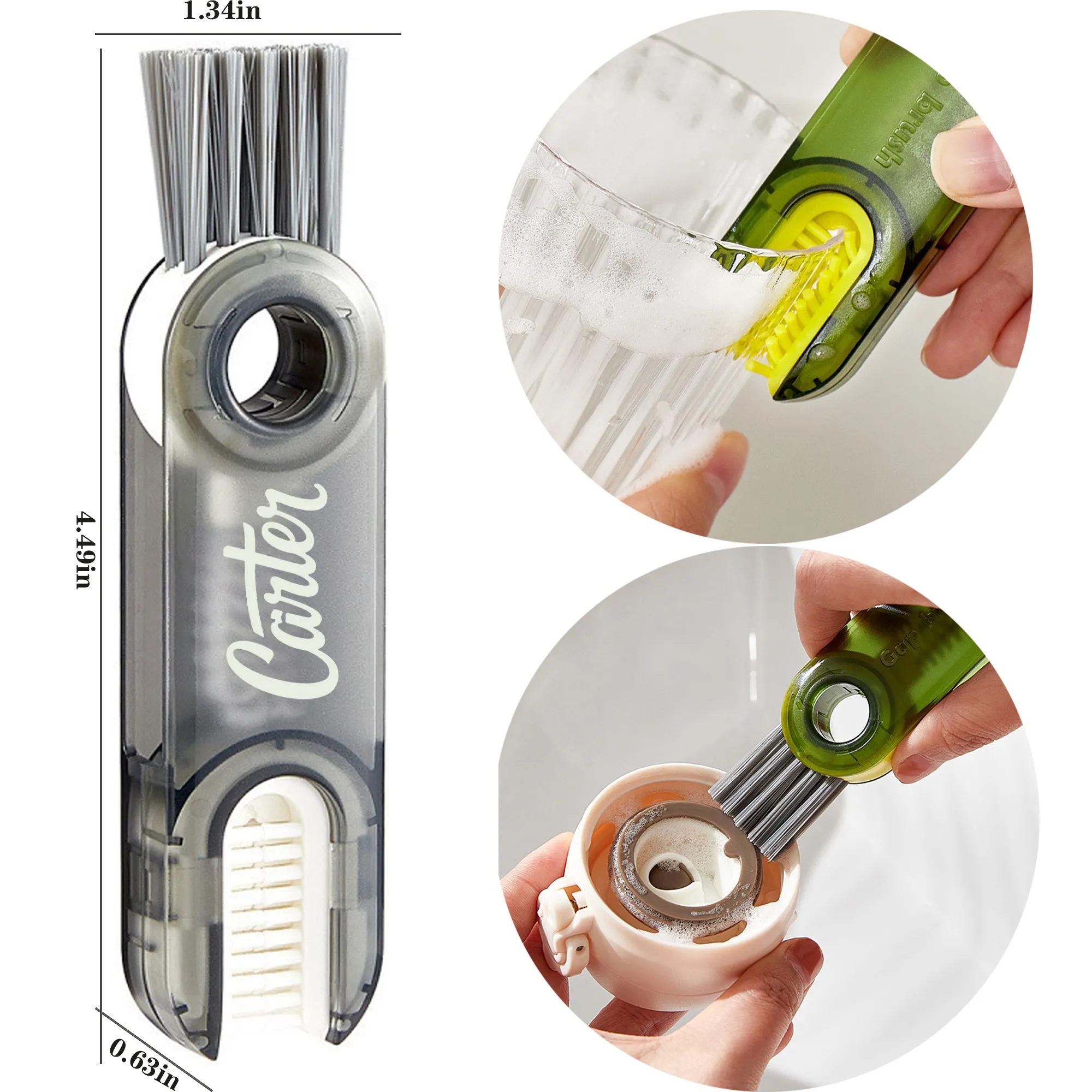 3-in-1 slit U-shaped cup mouth, lid, cleaning brush 2