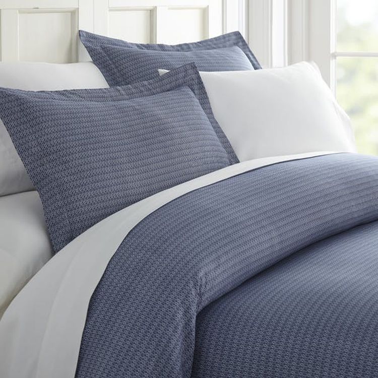 Duvet Cover Sets - Navy Diamond King 3 Piece 1