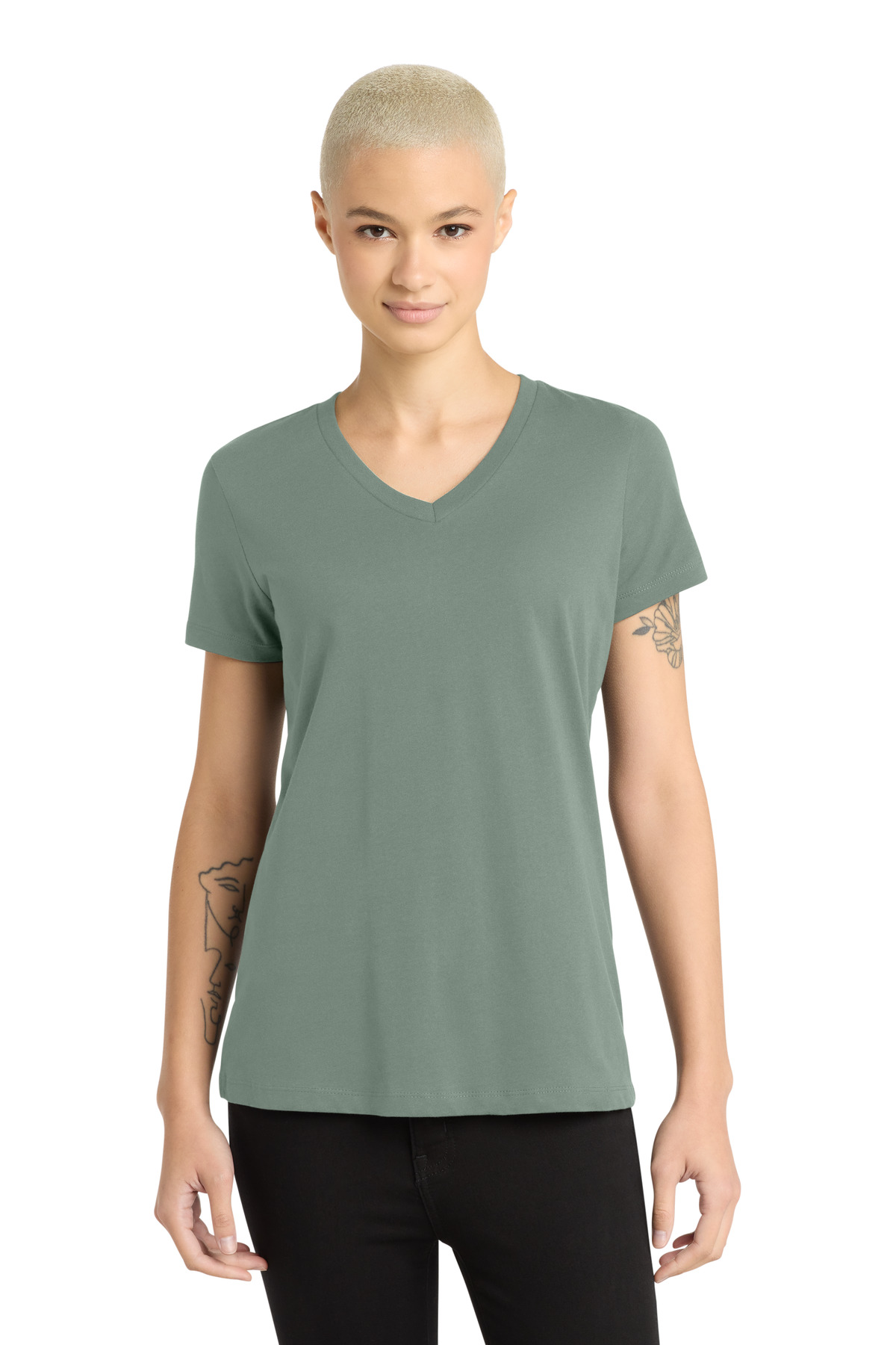 District - Women's Perfect Weight V-Neck Tee. DM1170L 21