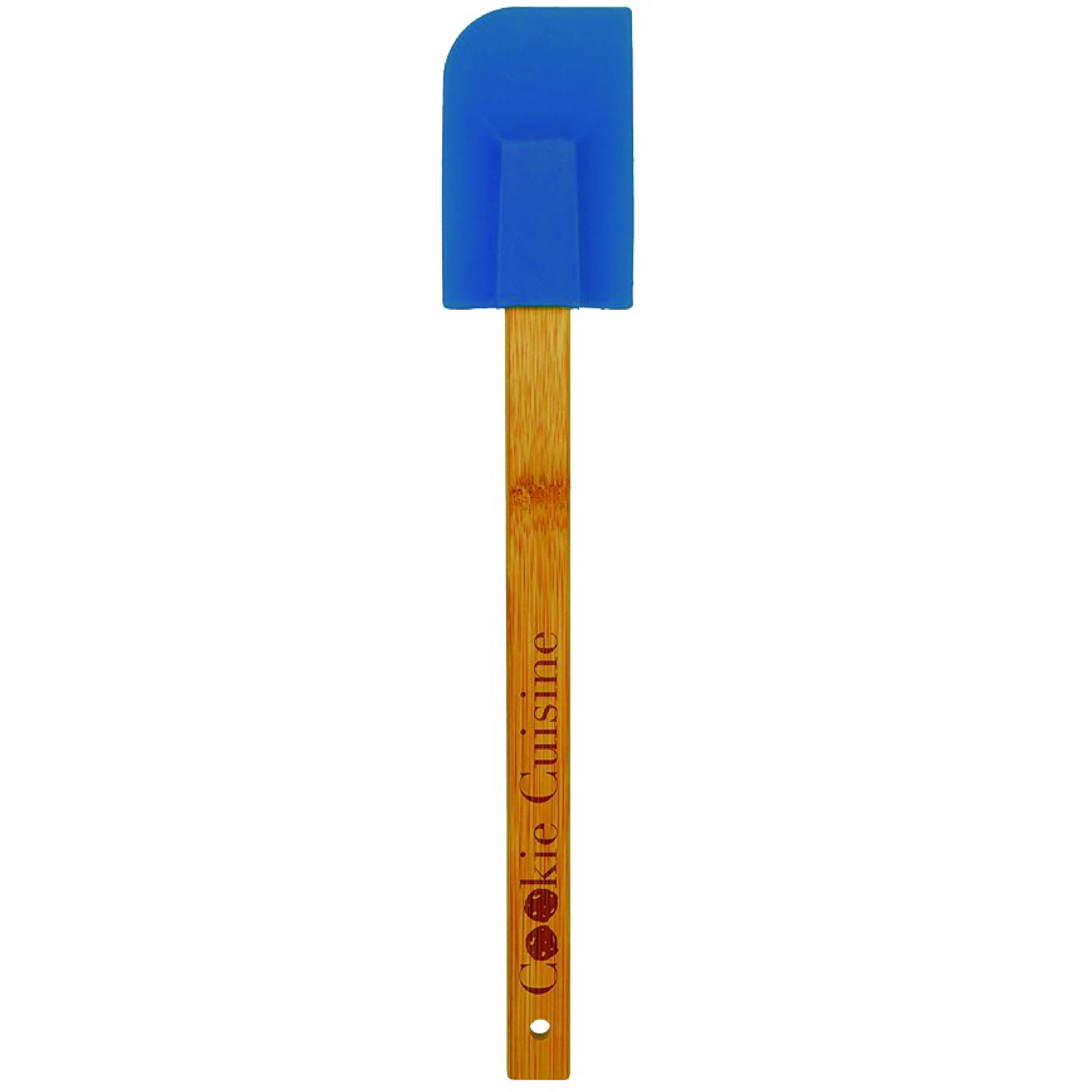 11" Blue Silicone Spatula w/ Bamboo Handle