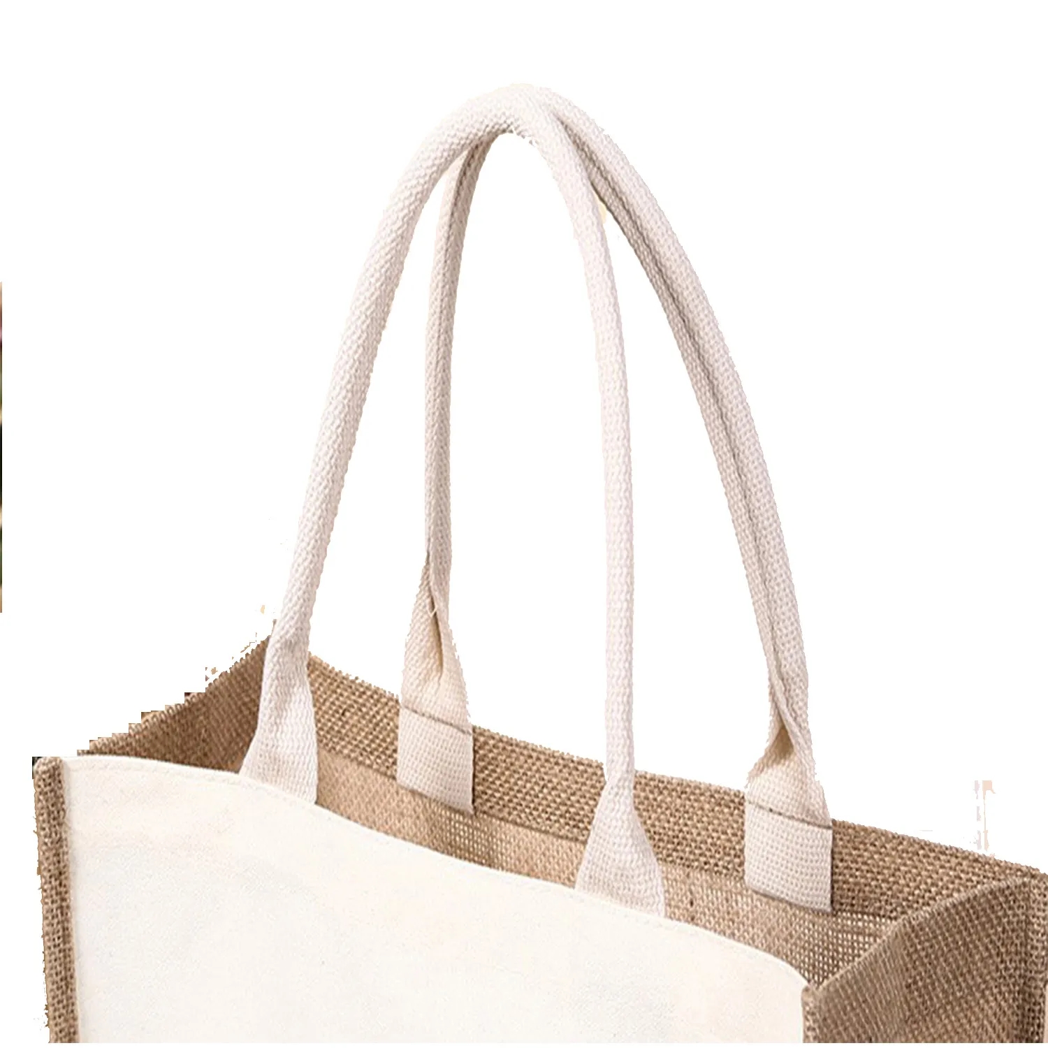 Jute/Cotton Tote Bag, custom tote bag with logo imprint 6