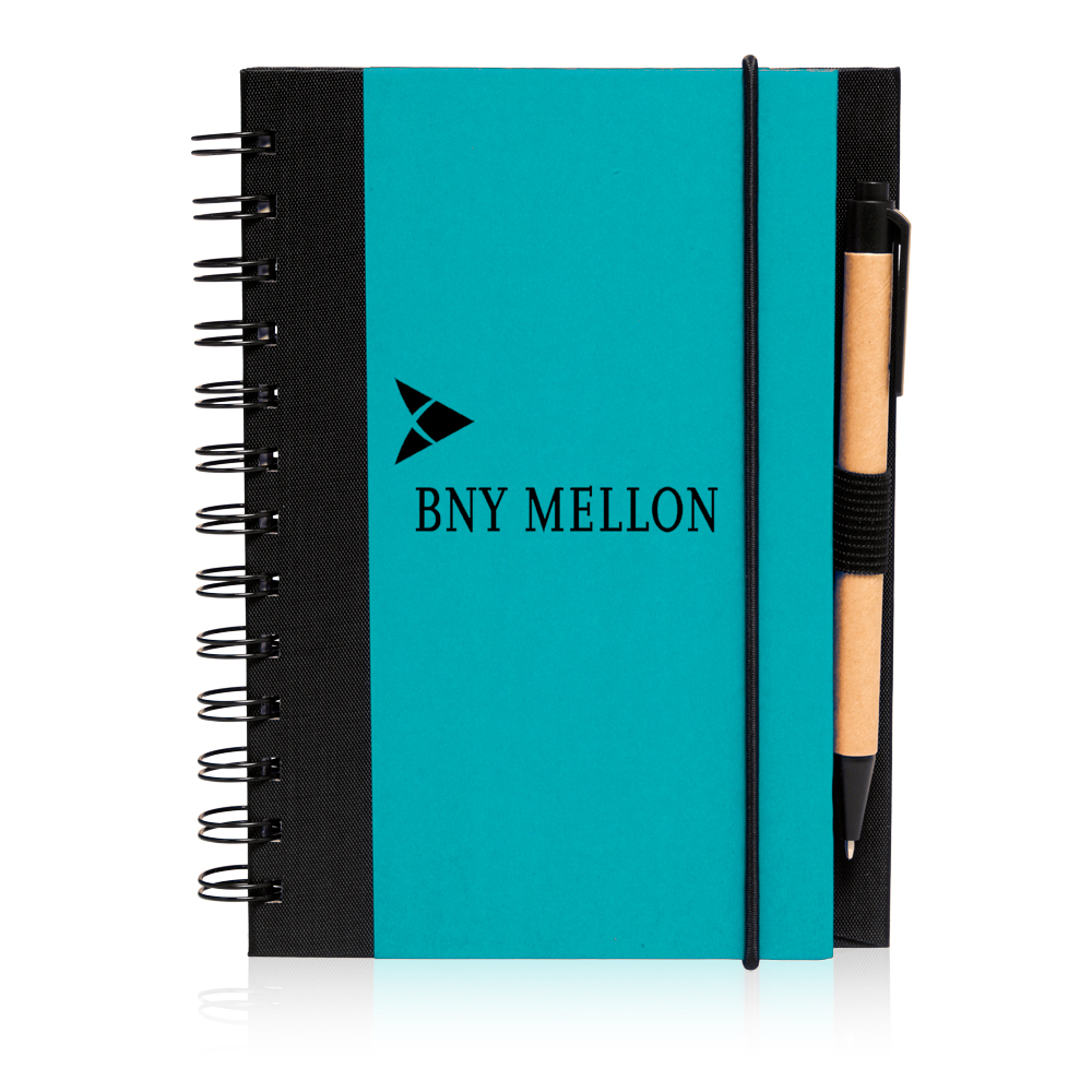 Eco Friendly Spiral Notebook with Pen - 5" W x 7" H 6