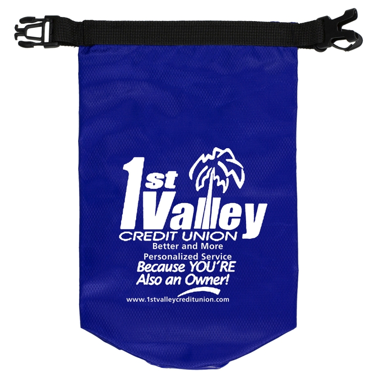 7" W x 11" H "The Navagio" 2.5 Liter Water Resistant Dry Bag With Clear Pocket Window 15