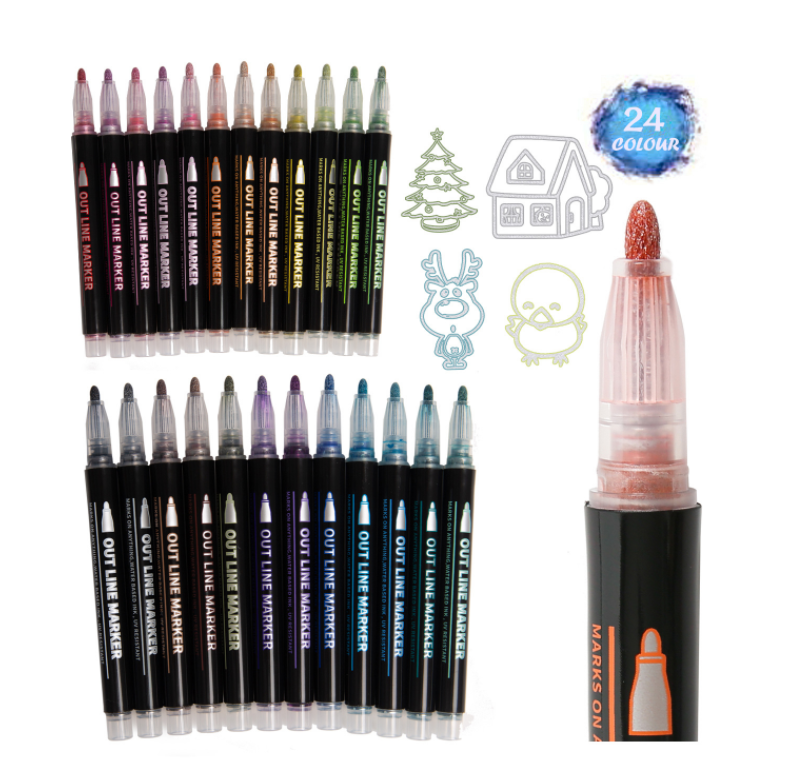 24 colour Stationery Island Chalk Pens Fine Bullet Nibs 2