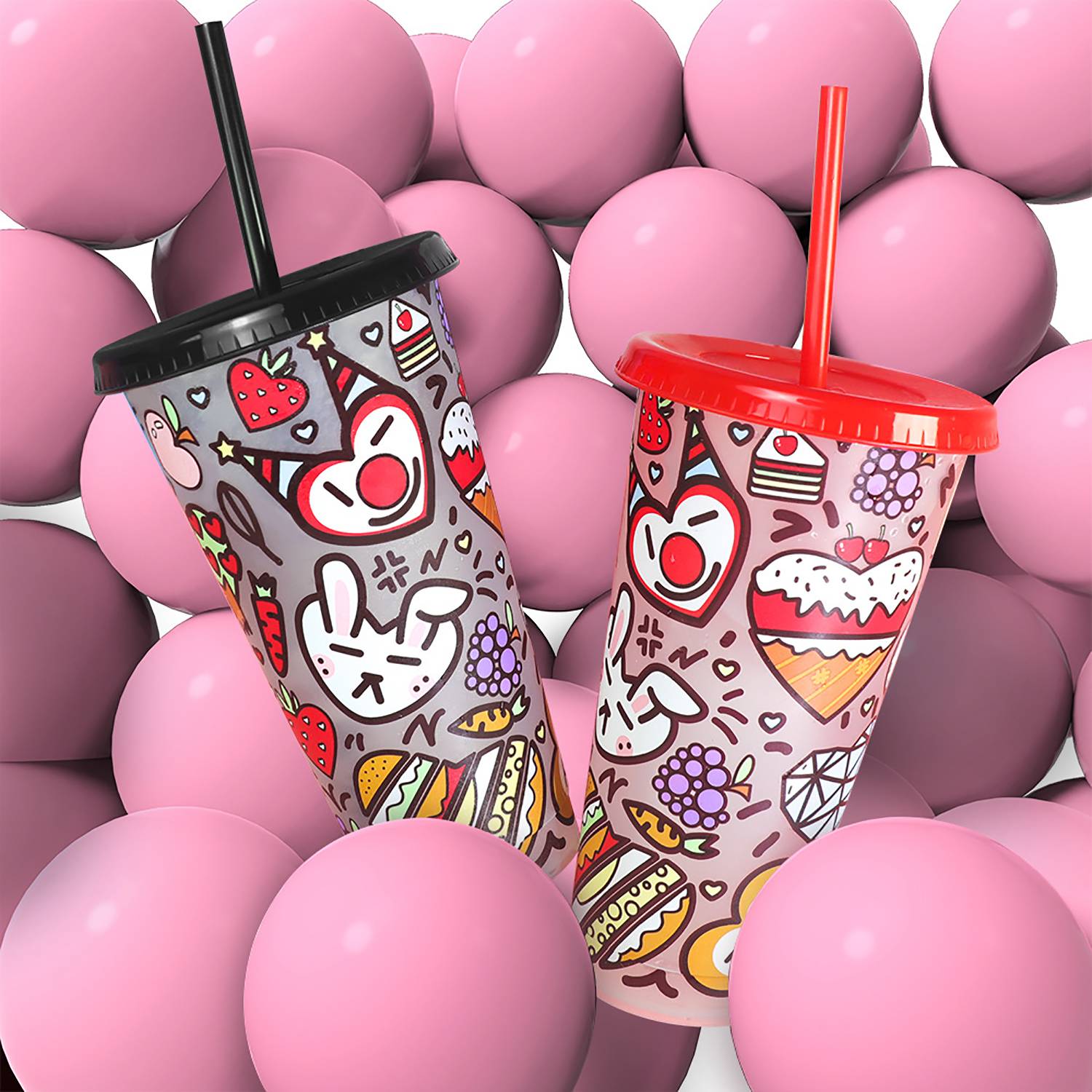 24oz Creative Color-Changing Tumbler with Straw 7