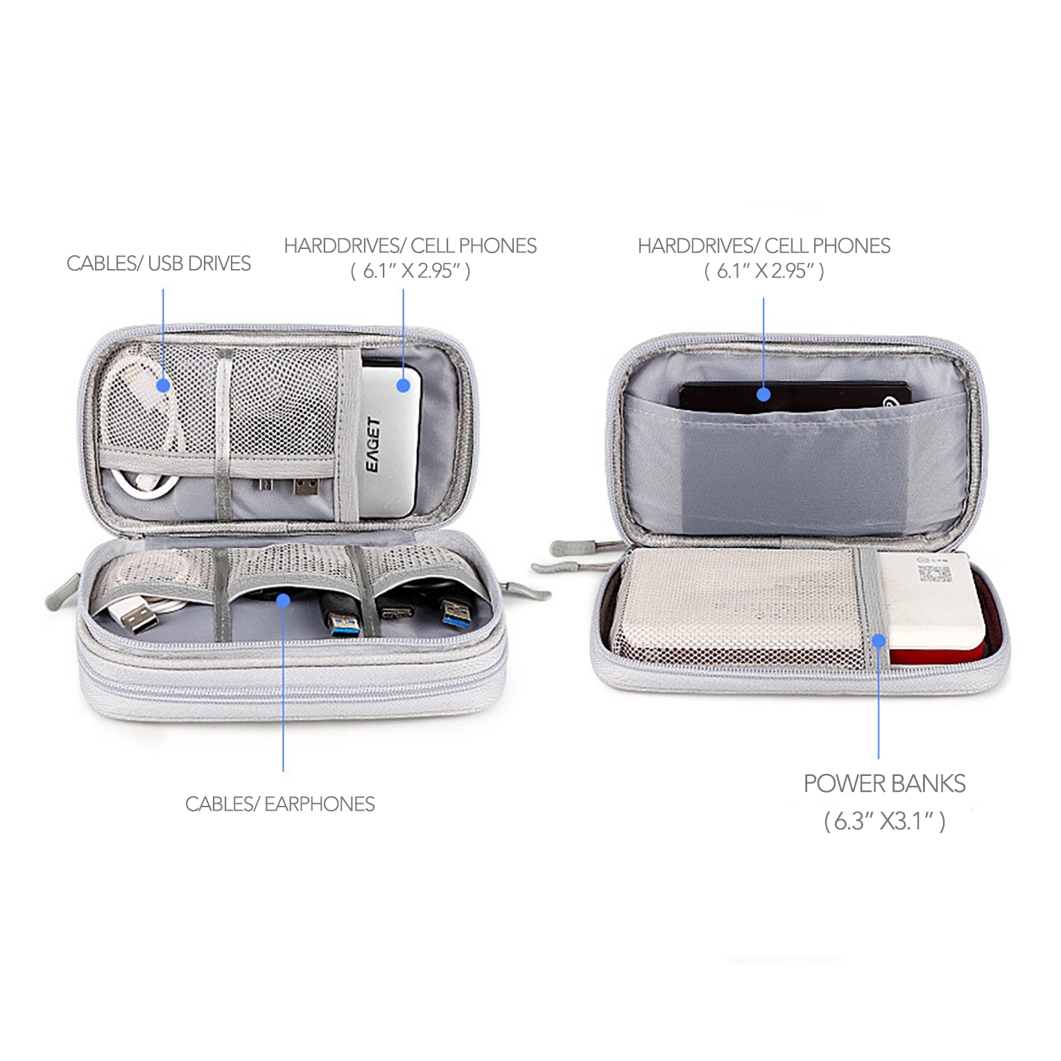 Dual Layers Travel Tech Organizer Bag - Large 10