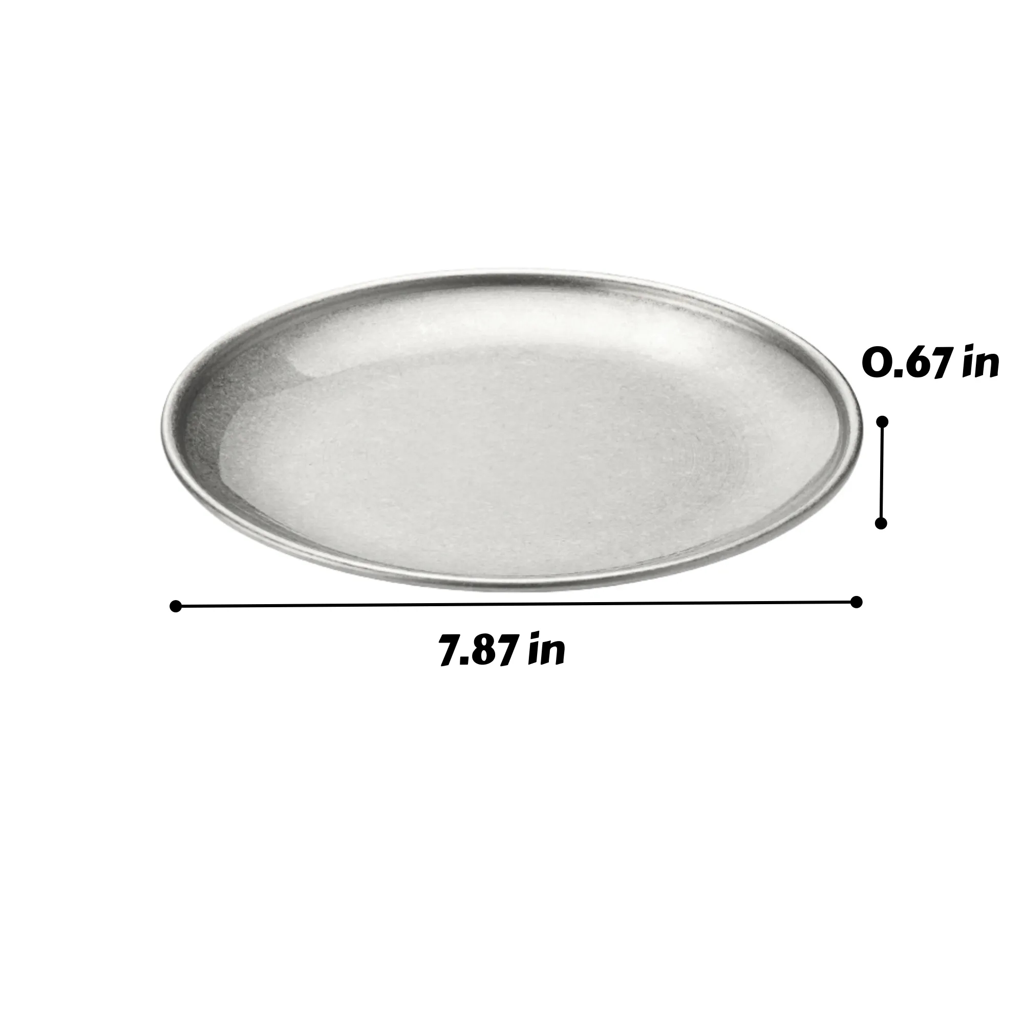 7.8" Round Stainless Steel Serving Plate 3