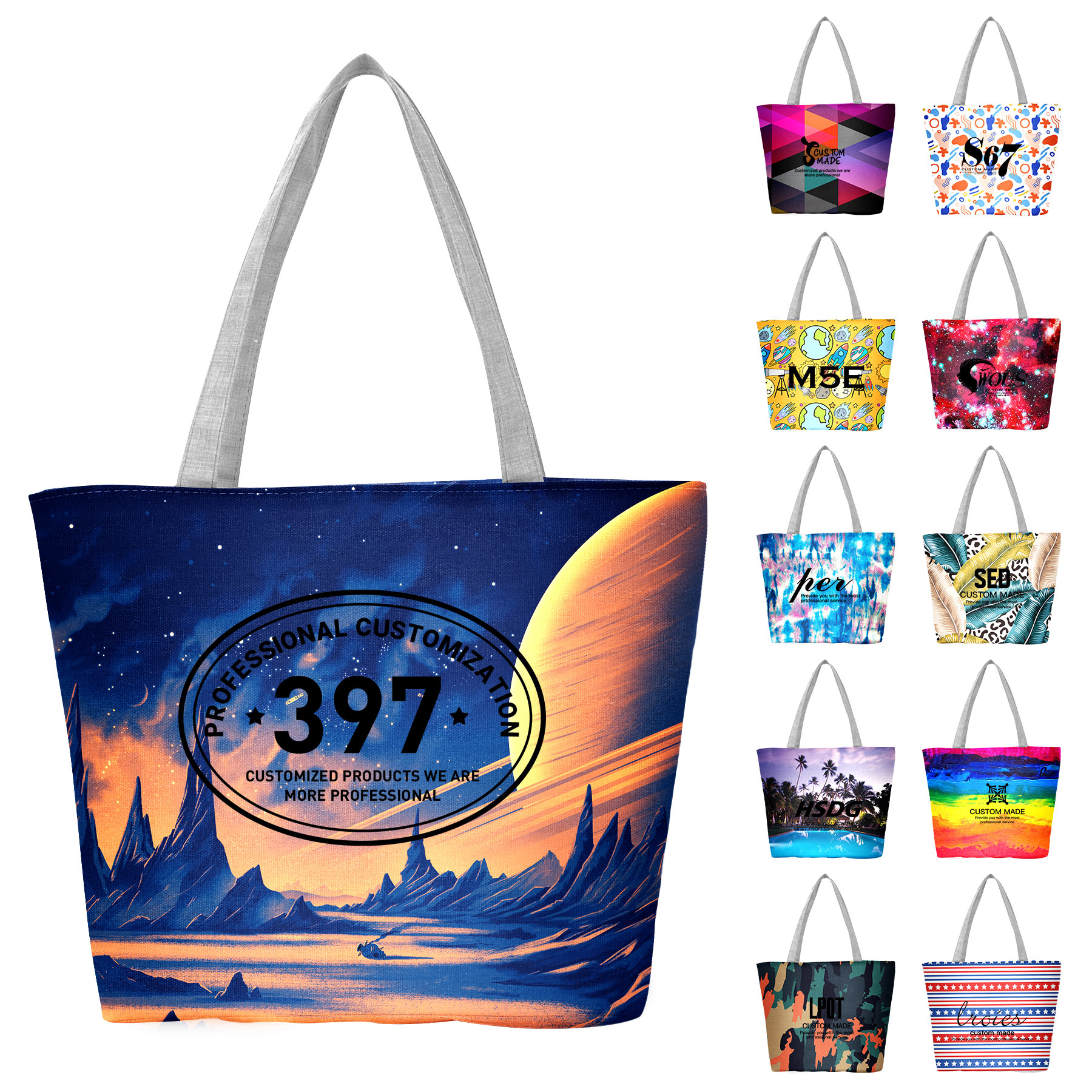 Canvas Tote Bag With Customized Pattern, custom tote bag with logo imprint 16