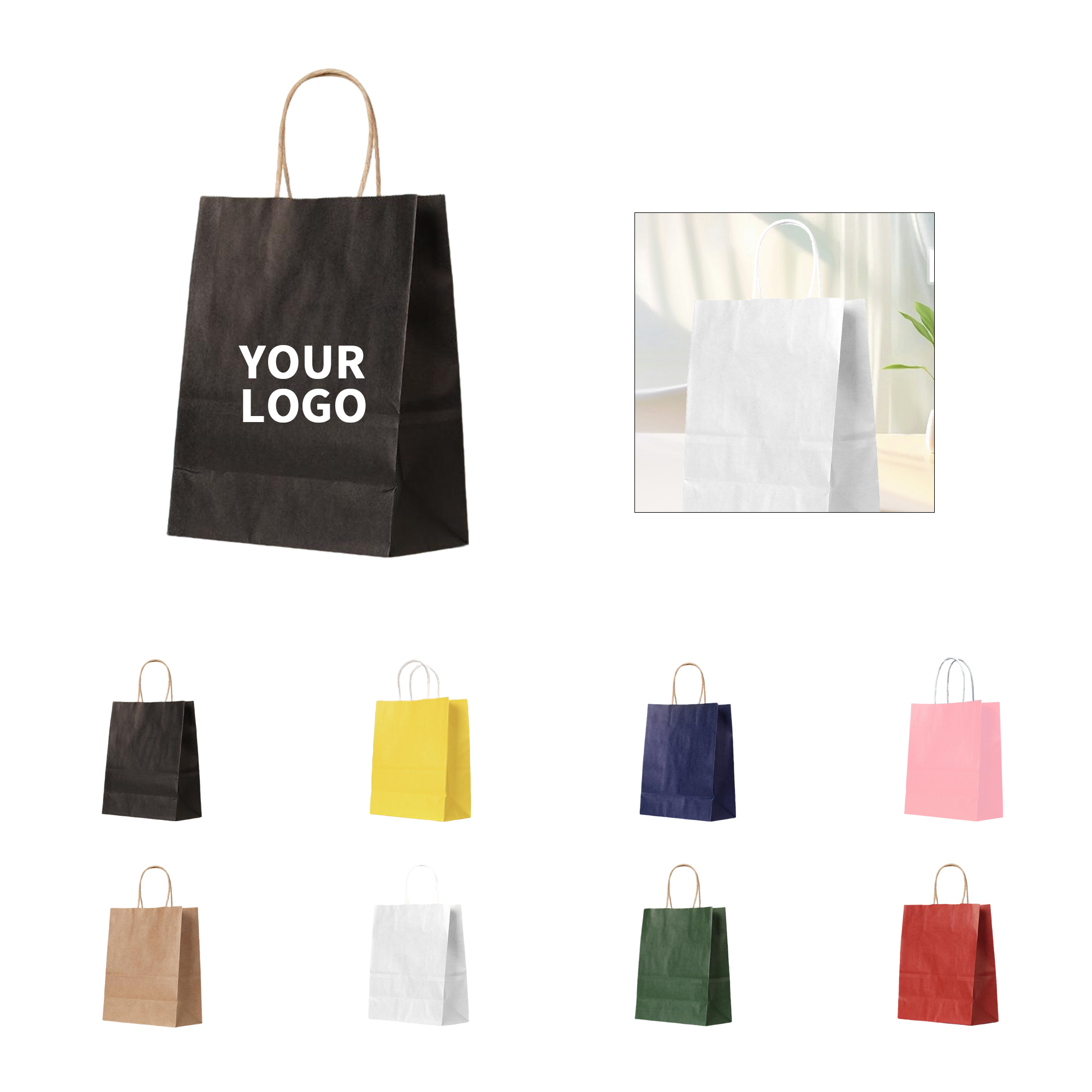 Kraft Paper Retail Tote 5.9" By 3.1" By 8.3" 5