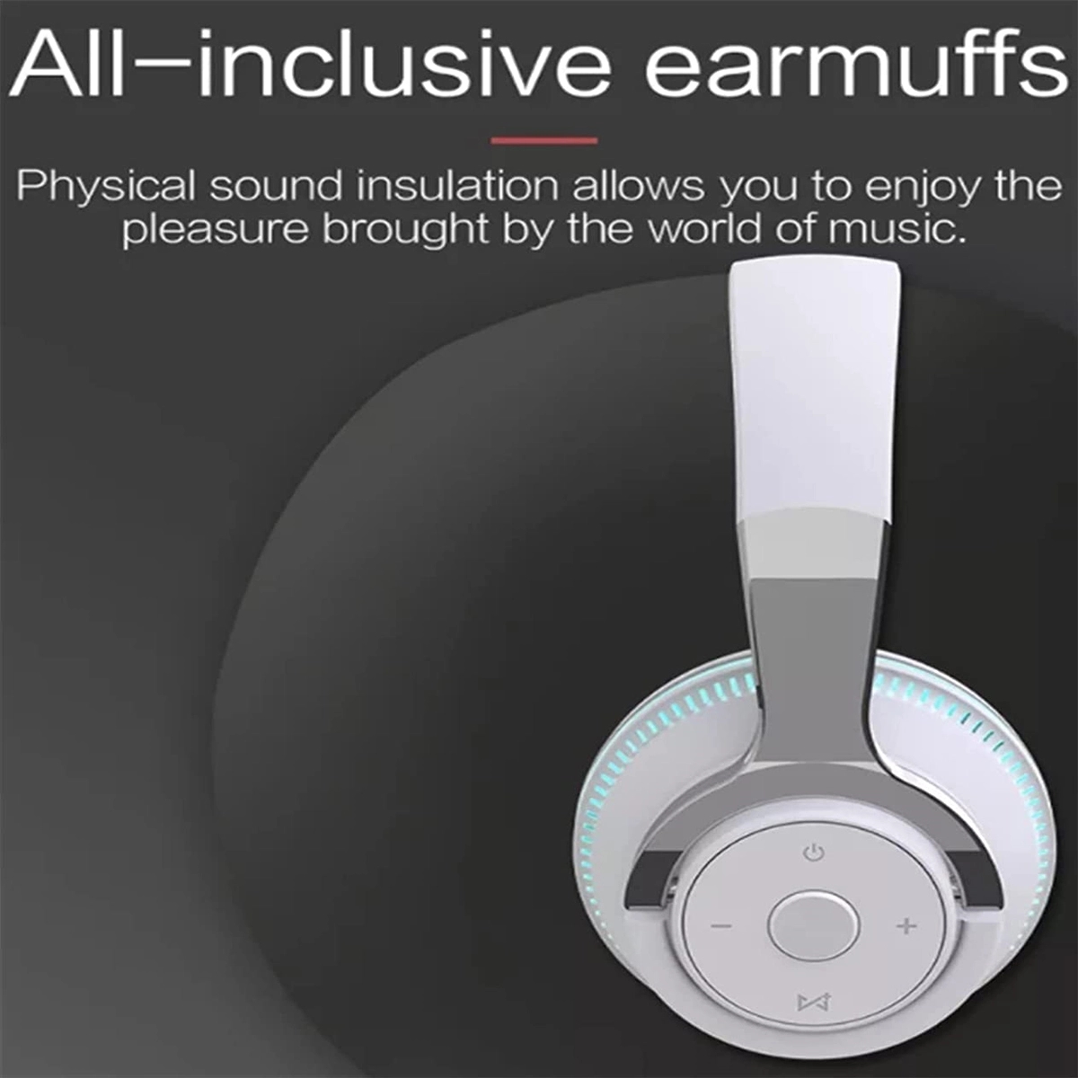 Headset Bluetooth Wireless Flash Light Heavy Bass Folding 4