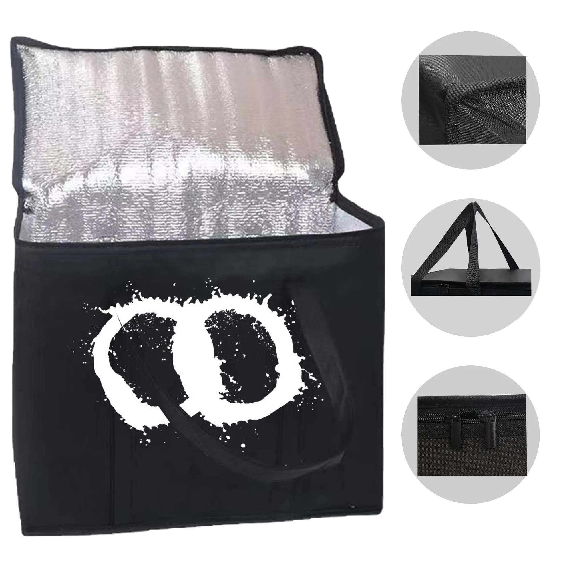 Non-woven Insulated Folding Tote Bag 16"L x 10"W x 13"H