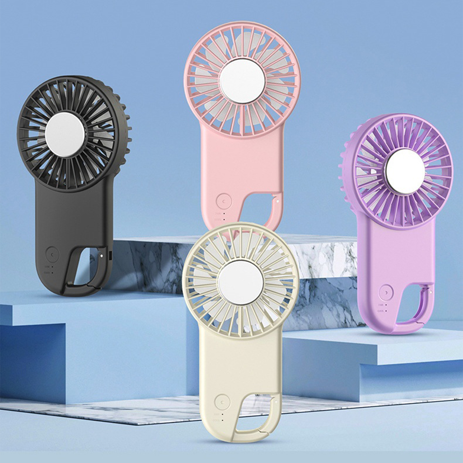 Portable Handheld Fan with Carabiner Clip 4