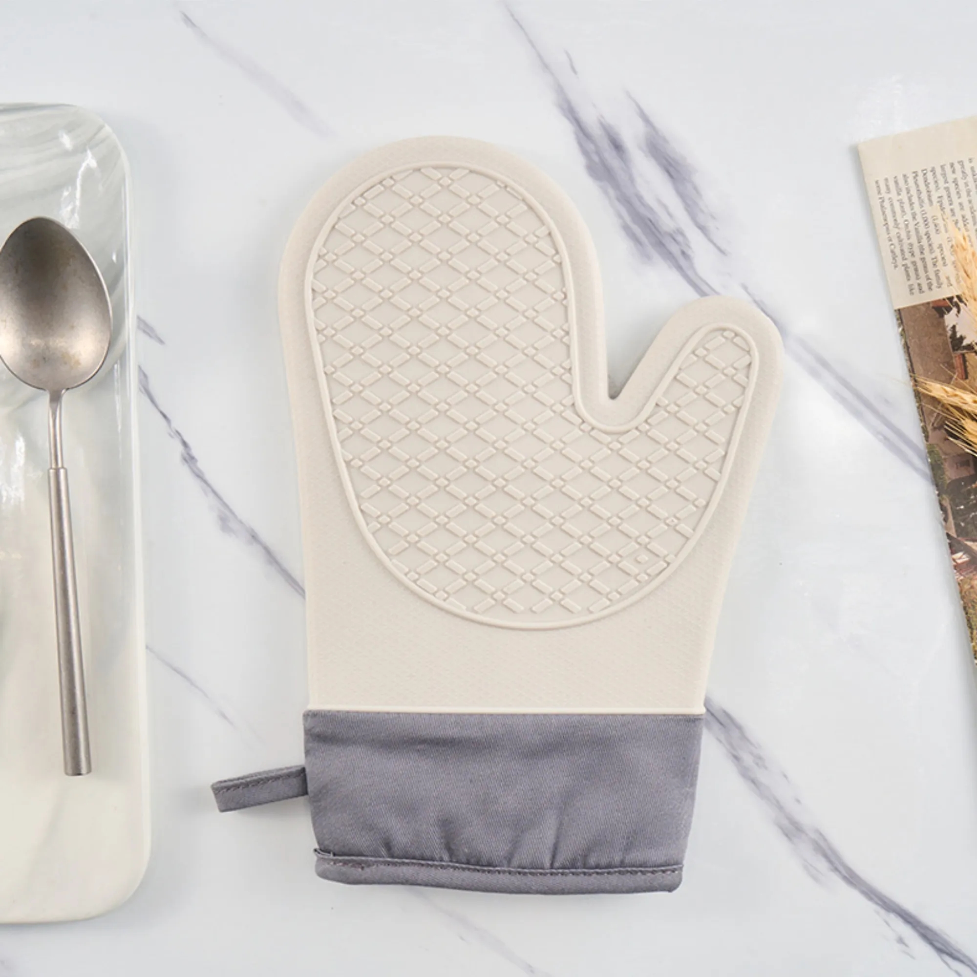 Silicone Heat Insulated Oven Mitts Gloves For Kitchen Baking 2
