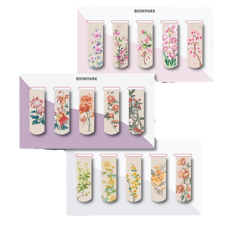 Floral Print Magnetic Paper Bookmark 3