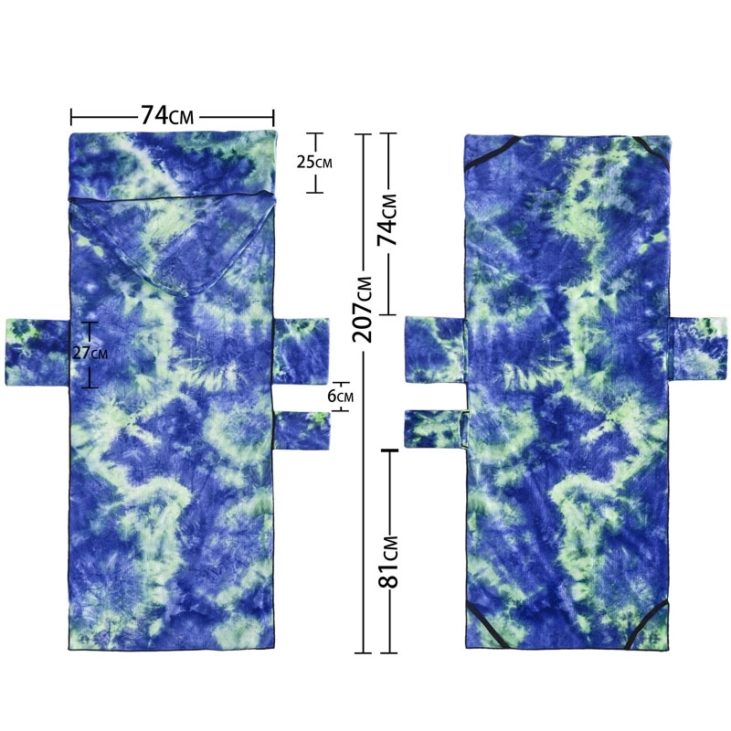 Stock Tie-dyed Microfiber Beach Lounger Towel With Pockets 4