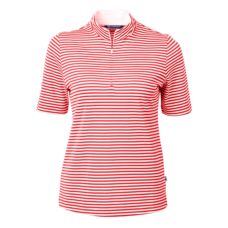 Cutter and Buck Ladies Virtue Eco Pique Stripe Recycled Polo 4