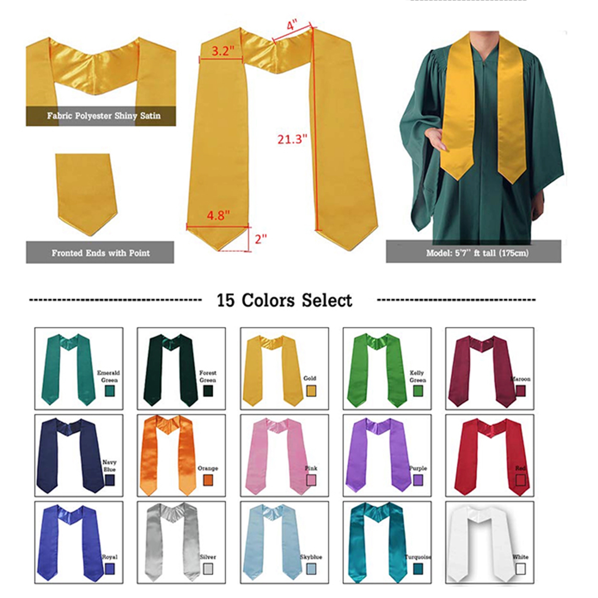 Professional Graduation Gown Cap Stole MOQ 50PCS 2