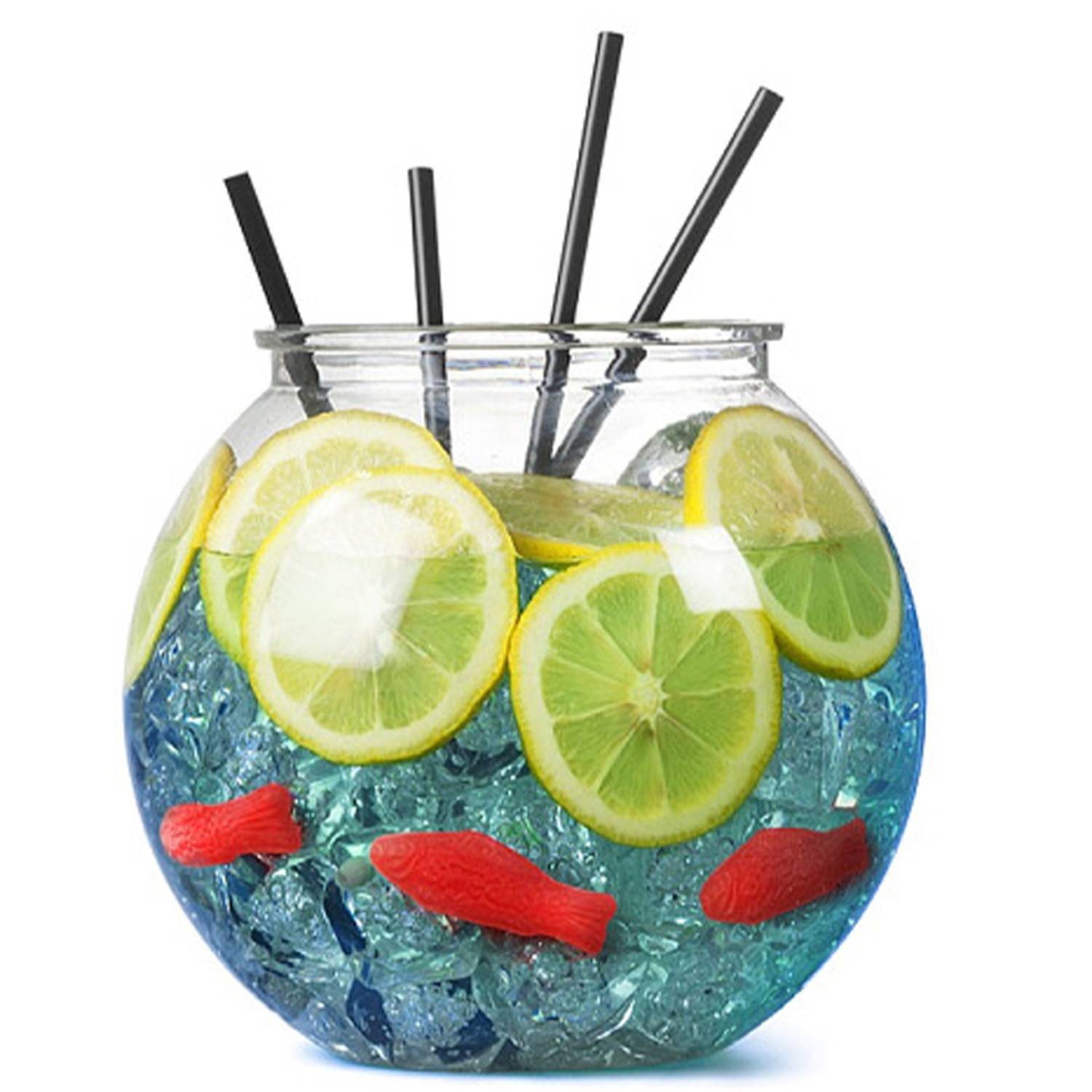 128oz Large PET Fish Bowl Cup w/ Straw 3