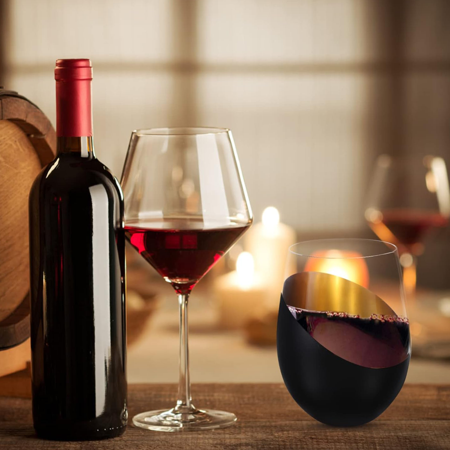 Holiday Egg Shaped Stemless Wine Glass 5