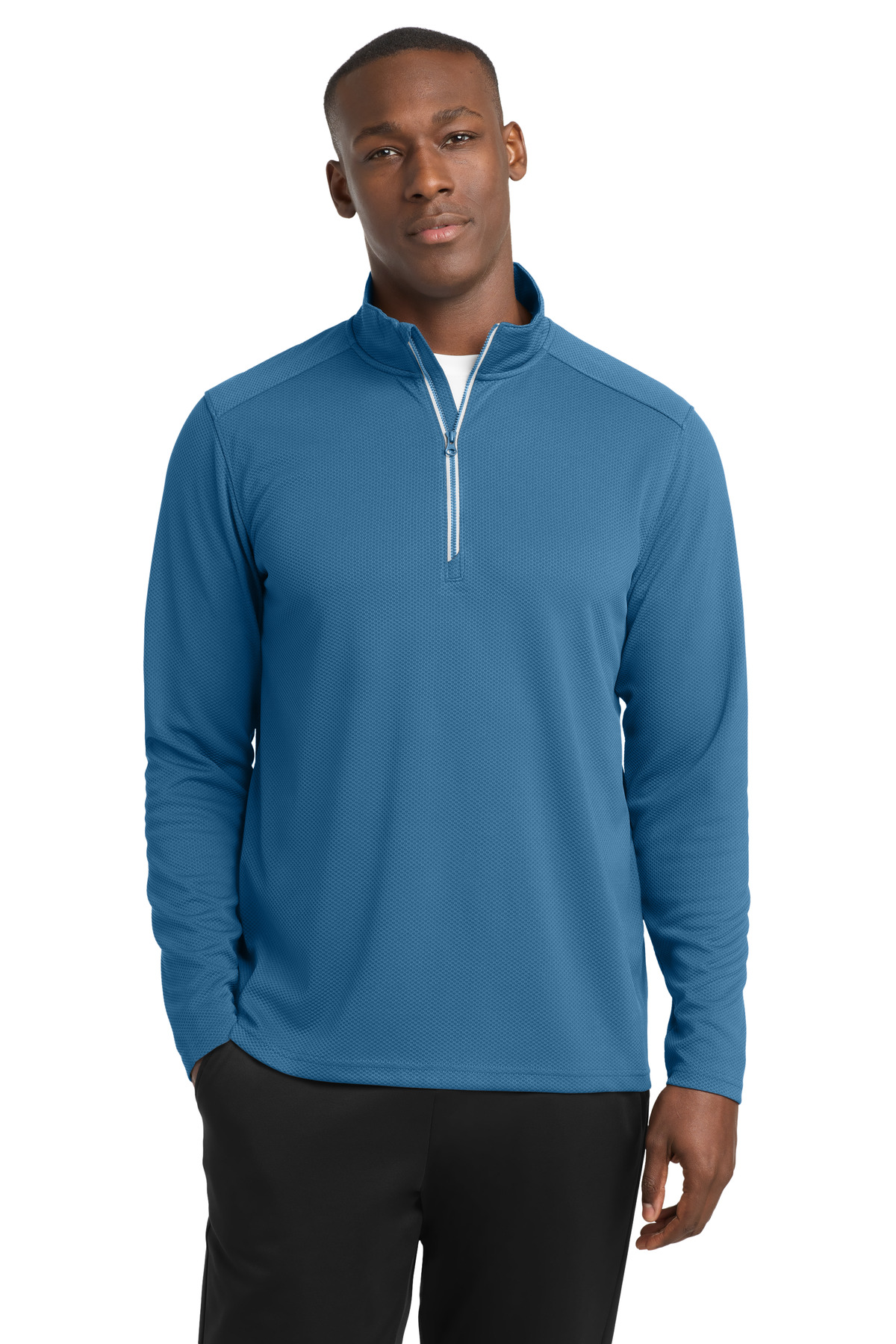 Sport-Tek Sport-Wick Textured 1/4-Zip Pullover. ST860 22