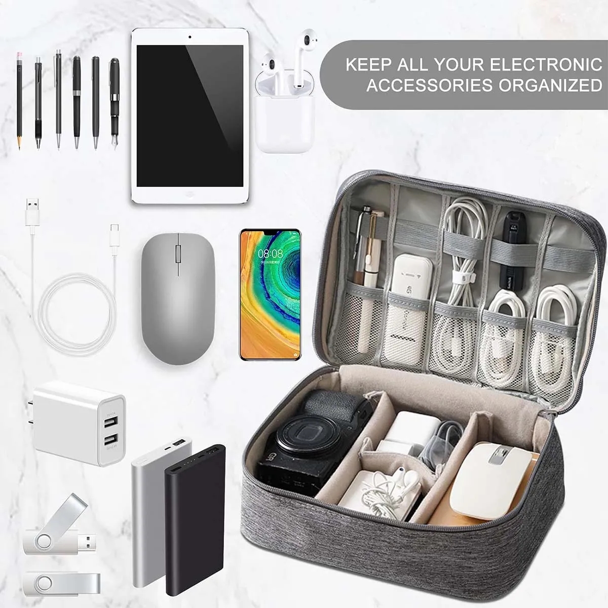Portable Mutifunction Waterproof Electronics Organizer Bag 1
