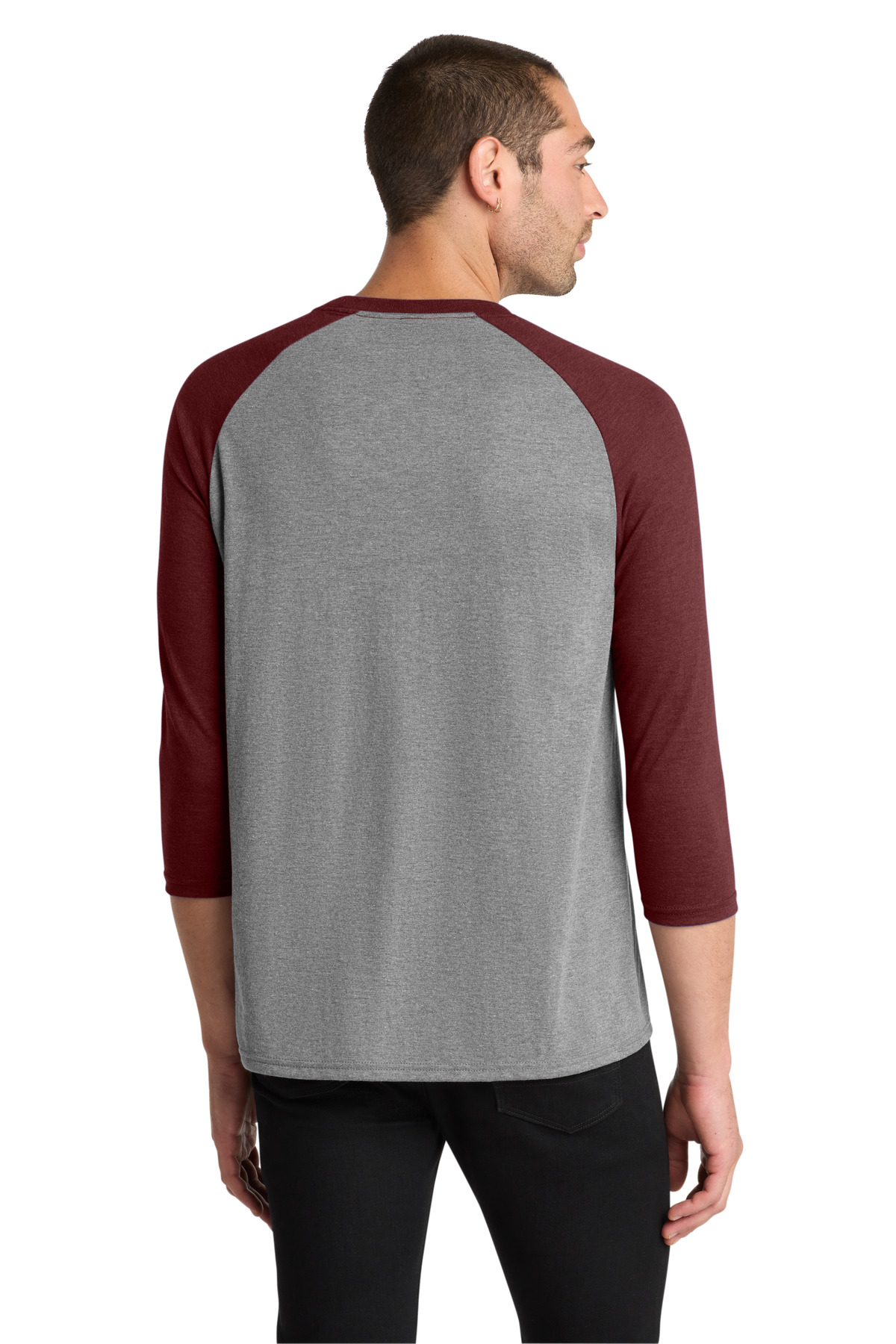 District Perfect Tri 3/4-Sleeve Raglan. DM136 24