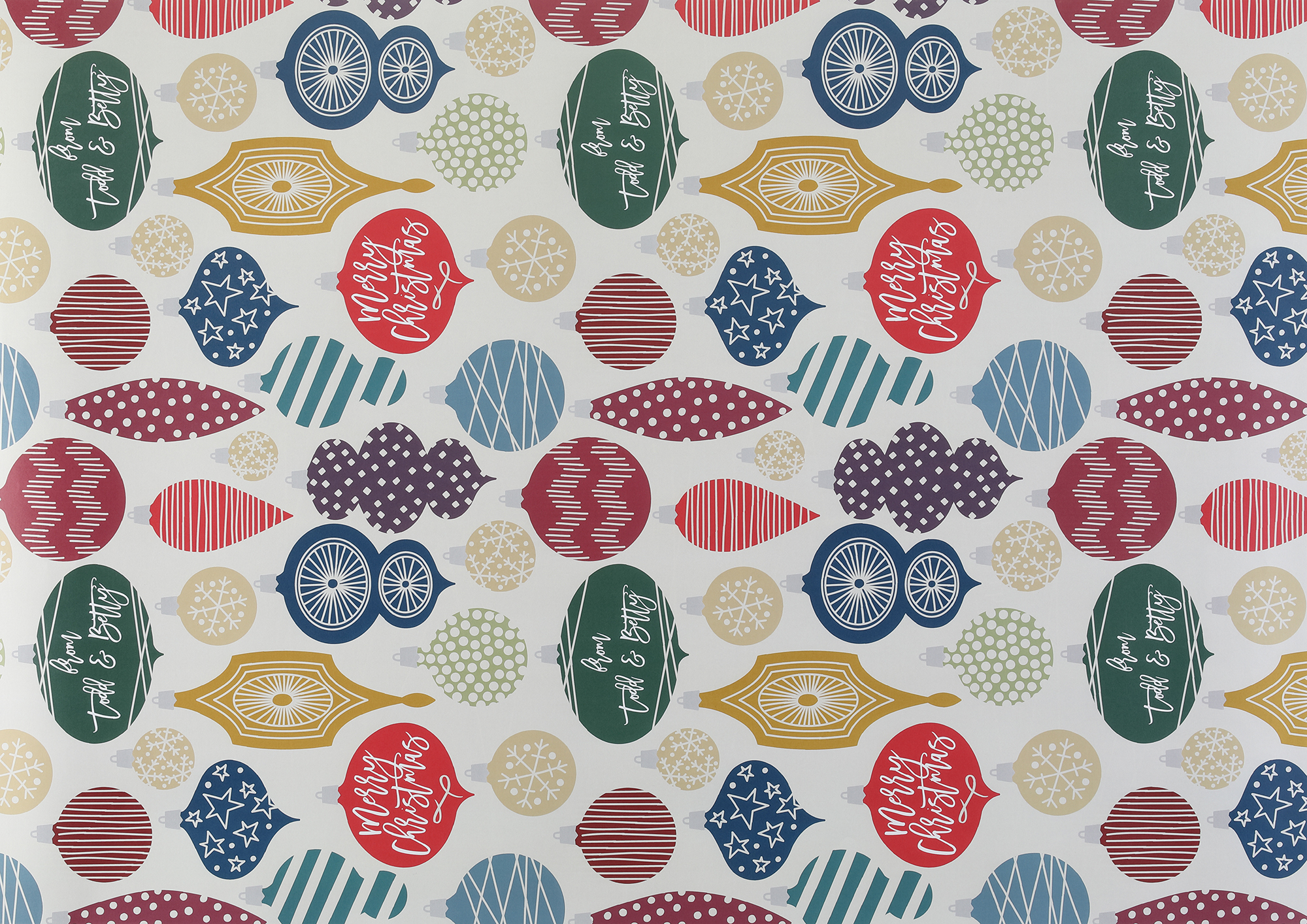 Retro Ornaments Reversible Wrapping Paper (28"x20") 3