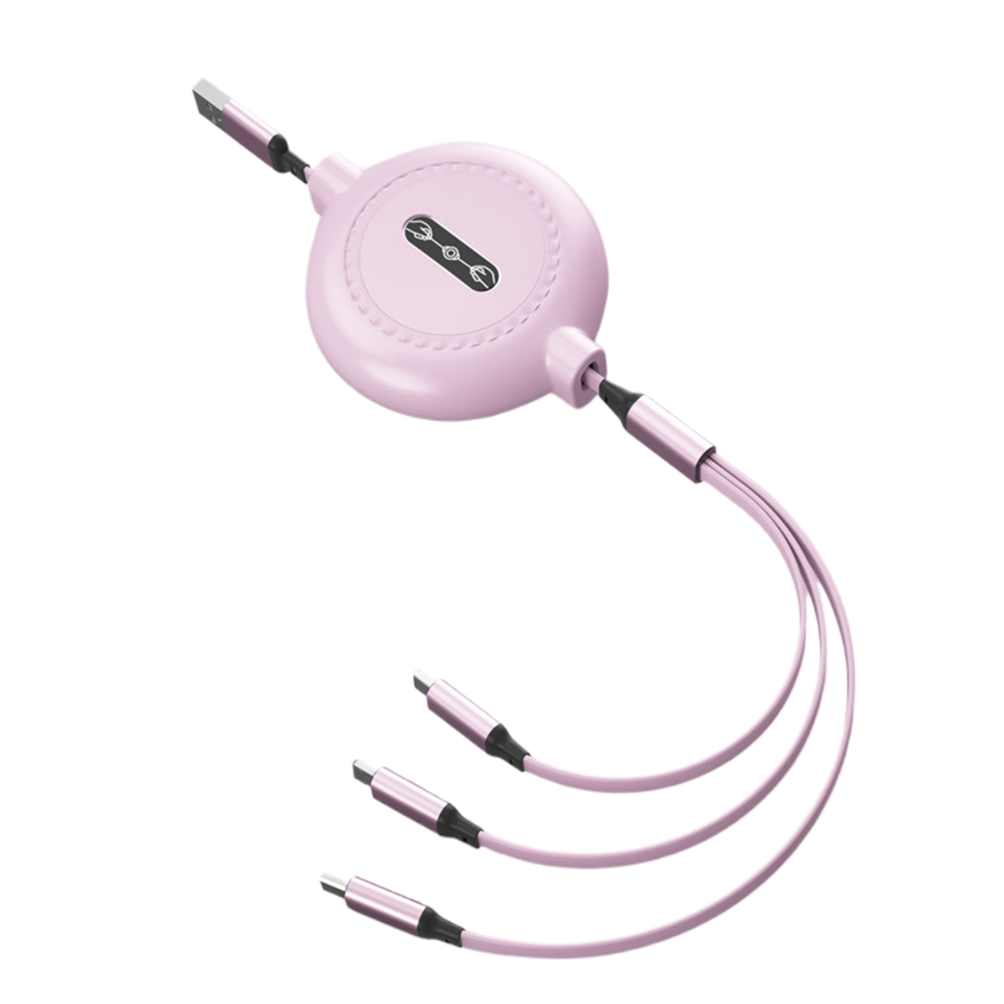 MOQ100 3-in-1 Retractable Portable Charging Cable 1