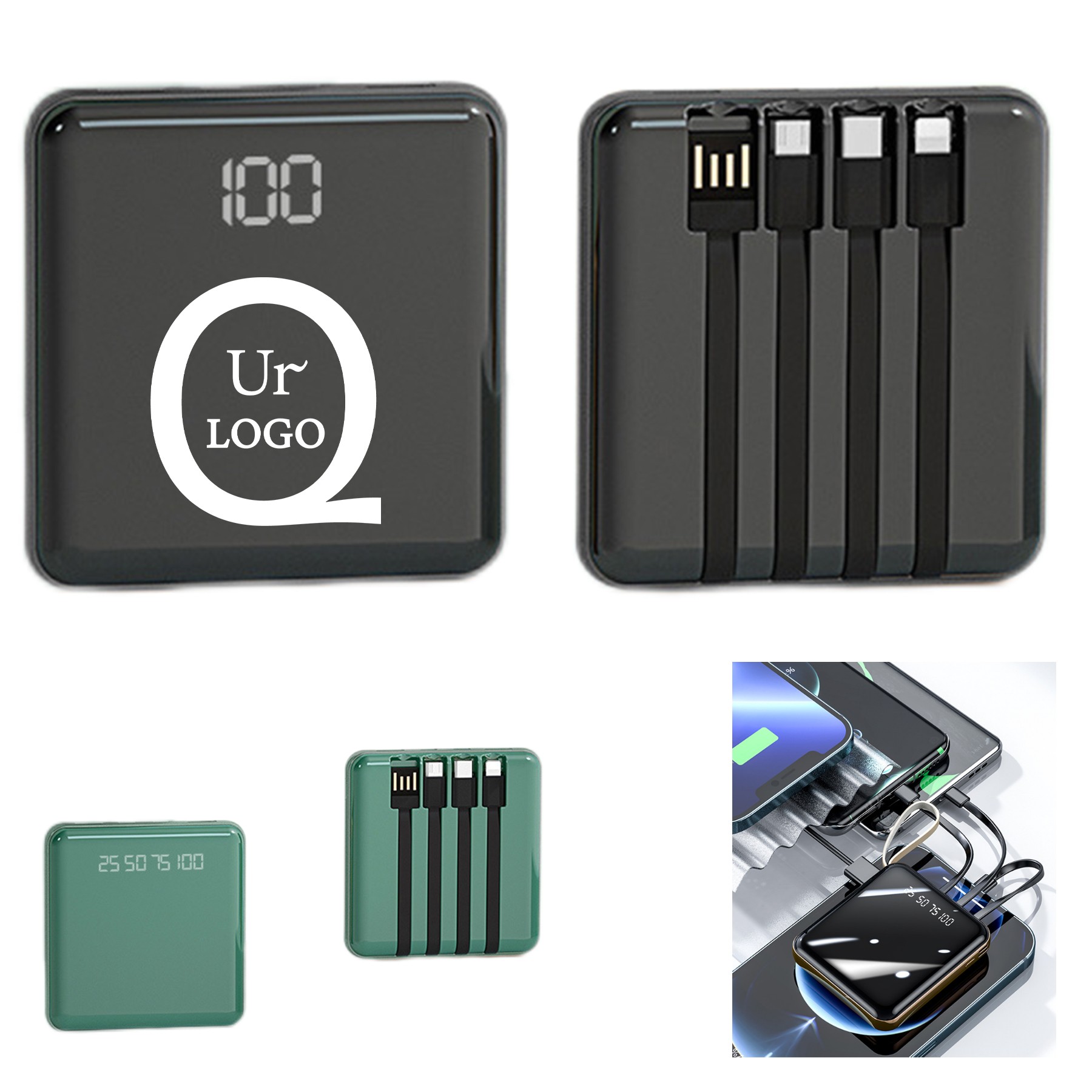 10000Mah Power Bank W/ Cables 1