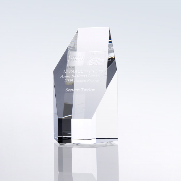 Medium Hexagon Tower Optic Crystal Award