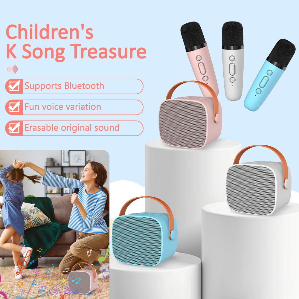 Mini Karaoke Machine with A Wireless Microphones 5