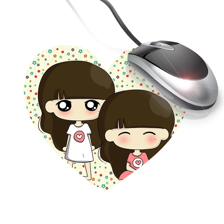 Heart Shaped Dye Sublimated Computer Mouse Pad 4