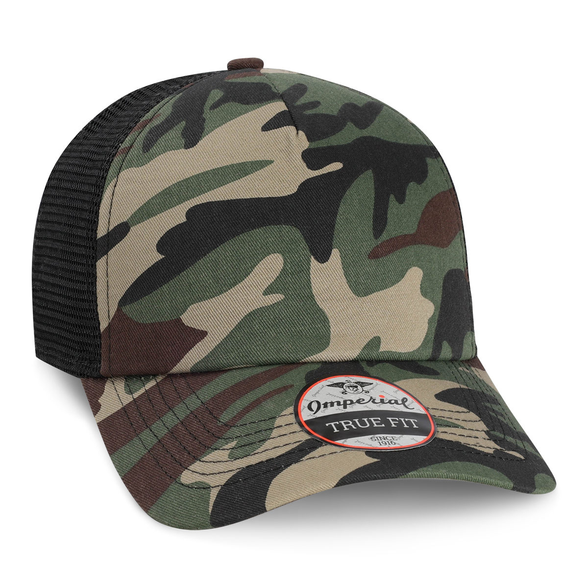 Imperial 1287 5-Panel North Country Trucker Hat w/ Leatherette Patches or Embroidery 27
